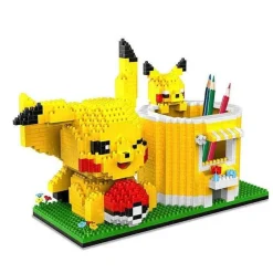 Pkm.store Pokemon Bausteine-Pokemon Pikachu Baustein Set Als Stiftehalter