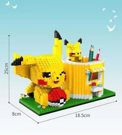 Pkm.store Pokemon Bausteine-Pokemon Pikachu Baustein Set Als Stiftehalter