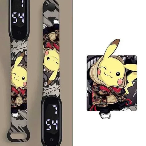 Pkm.store Uhren Und Wecker-Pokemon Pikachu Elektronische Armbanduhr Mit Digital Anzeige