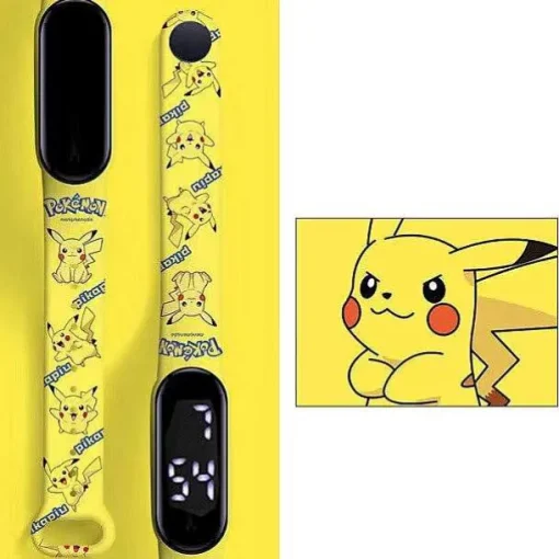 Pkm.store Uhren Und Wecker-Pokemon Pikachu Elektronische Armbanduhr Mit Digital Anzeige