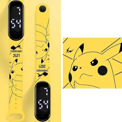 Pkm.store Uhren Und Wecker-Pokemon Pikachu Elektronische Armbanduhr Mit Digital Anzeige