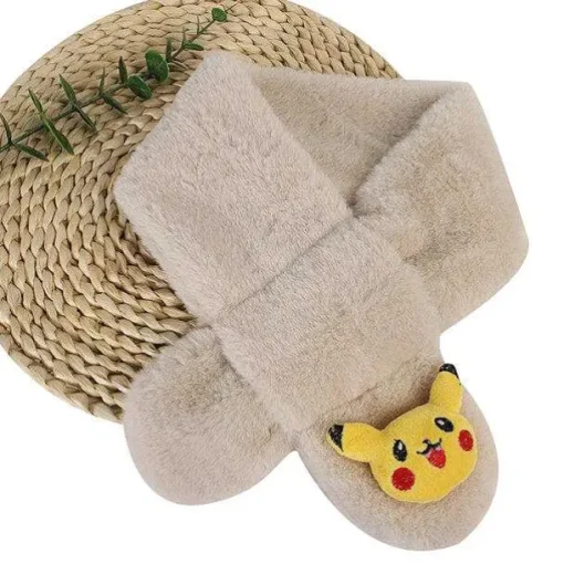 Pkm.store Herbst & Winter-Pokemon Pikachu Flauschiger Winterschal Fur Kinder