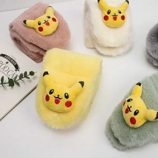 Pkm.store Herbst & Winter-Pokemon Pikachu Flauschiger Winterschal Fur Kinder