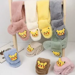 Pkm.store Herbst & Winter-Pokemon Pikachu Flauschiger Winterschal Fur Kinder