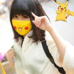 Pkm.store Sommer-Pokemon Pikachu Gesichtsmaske / Cosplay Baumwolle
