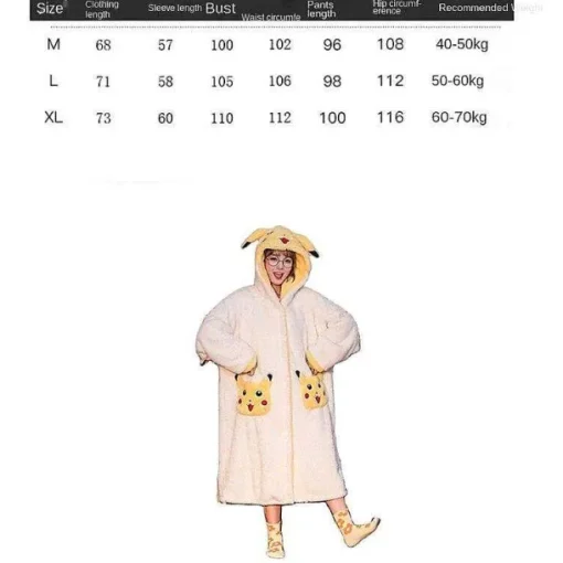 Pkm.store Herbst & Winter-Pokemon Pikachu Kuscheliger Fleece Bademantel