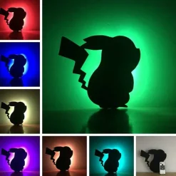 Pkm.store Pokemon Lampen & Nachtlichter-Pokemon Pikachu Lampe - Schatten Wandlampe