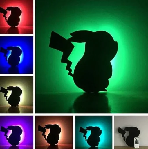 Pkm.store Pokemon Lampen & Nachtlichter-Pokemon Pikachu Lampe - Schatten Wandlampe