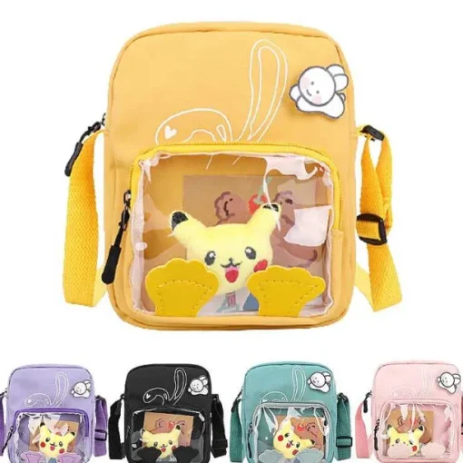Pkm.store Rucksäcke & Taschen-Pokemon Pikachu Messenger Bag Mit Transparenter Front