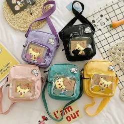 Pkm.store Rucksäcke & Taschen-Pokemon Pikachu Messenger Bag Mit Transparenter Front