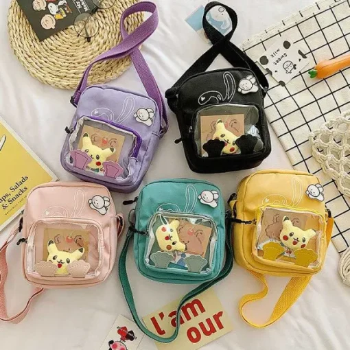 Pkm.store Rucksäcke & Taschen-Pokemon Pikachu Messenger Bag Mit Transparenter Front
