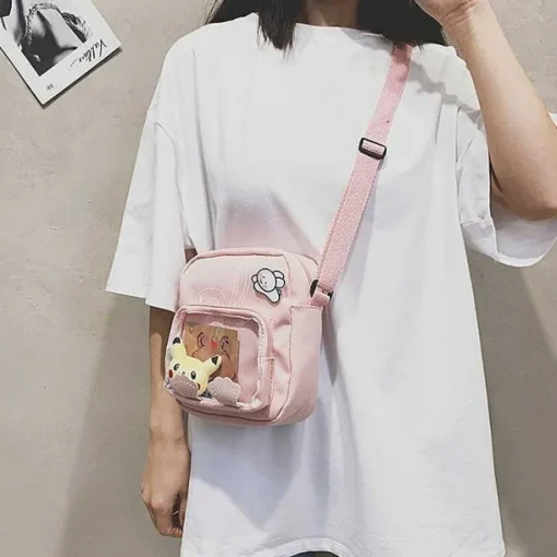 Pkm.store Rucksäcke & Taschen-Pokemon Pikachu Messenger Bag Mit Transparenter Front