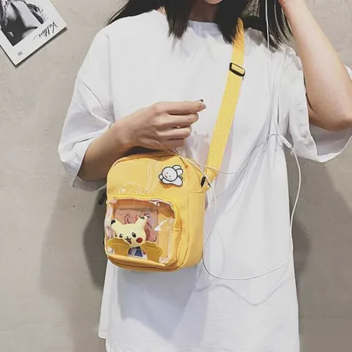 Pkm.store Rucksäcke & Taschen-Pokemon Pikachu Messenger Bag Mit Transparenter Front
