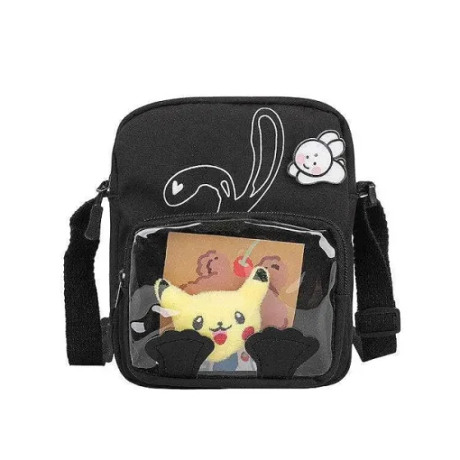 Pkm.store Rucksäcke & Taschen-Pokemon Pikachu Messenger Bag Mit Transparenter Front