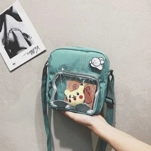 Pkm.store Rucksäcke & Taschen-Pokemon Pikachu Messenger Bag Mit Transparenter Front