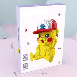 Pkm.store Pokemon Bausteine-Pokemon Pikachu Mit Ash Ketchums Basecap 3D Bausatz, 1931 Bausteine
