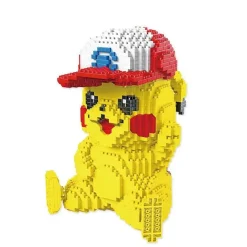 Pkm.store Pokemon Bausteine-Pokemon Pikachu Mit Ash Ketchums Basecap 3D Bausatz, 1931 Bausteine