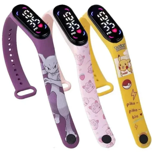 Pkm.store Uhren Und Wecker-Pokemon Pikachu U. A. Digital Armbanduhr Fur Kinder