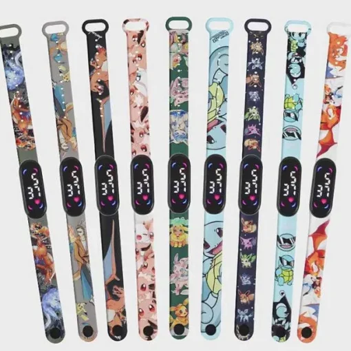 Pkm.store Uhren Und Wecker-Pokemon Pikachu U. A. Digital Armbanduhr Fur Kinder