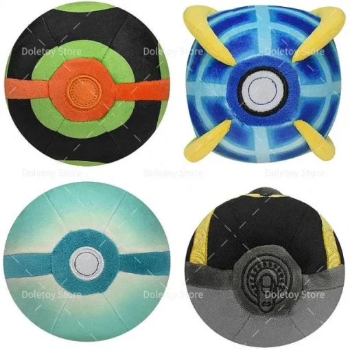 Pkm.store Pokeball & Pokebälle-Pokemon Plusch Balle (4 Stk.) Master Ball Super Ball Great Ball Ultra Ball (Ca. 12Cm)