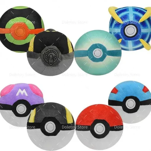 Pkm.store Pokeball & Pokebälle-Pokemon Plusch Balle (4 Stk.) Master Ball Super Ball Great Ball Ultra Ball (Ca. 12Cm)