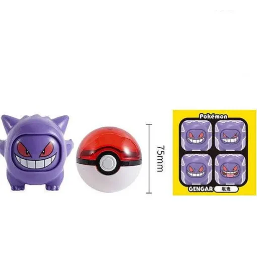 Pkm.store Pokemon Spielzeug-Pokemon Pokeball Mit Gesichtswechselnder Pokemonfigur