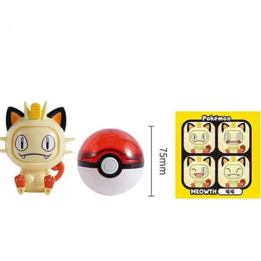 Pkm.store Pokemon Spielzeug-Pokemon Pokeball Mit Gesichtswechselnder Pokemonfigur