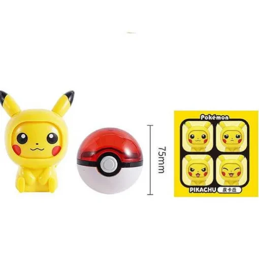 Pkm.store Pokemon Spielzeug-Pokemon Pokeball Mit Gesichtswechselnder Pokemonfigur
