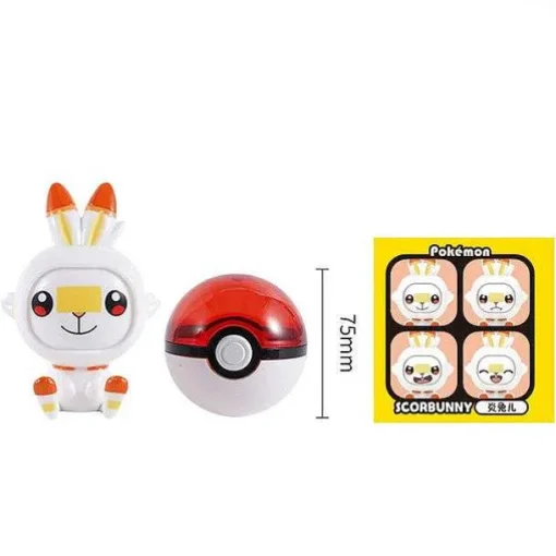 Pkm.store Pokemon Spielzeug-Pokemon Pokeball Mit Gesichtswechselnder Pokemonfigur