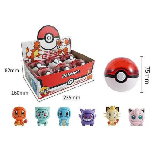 Pkm.store Pokemon Spielzeug-Pokemon Pokeball Mit Gesichtswechselnder Pokemonfigur