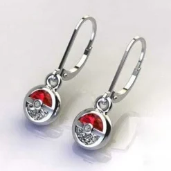Pkm.store Pokemon Schmuck-Pokemon Pokeball Ohrringe Silber
