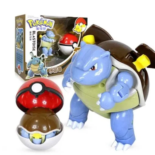 Pkm.store Pokemon Spielzeug-Pokemon Pokeball Set Mit Figur (Pikachu, Glurak, Bisaflor, Turtok, Garados)