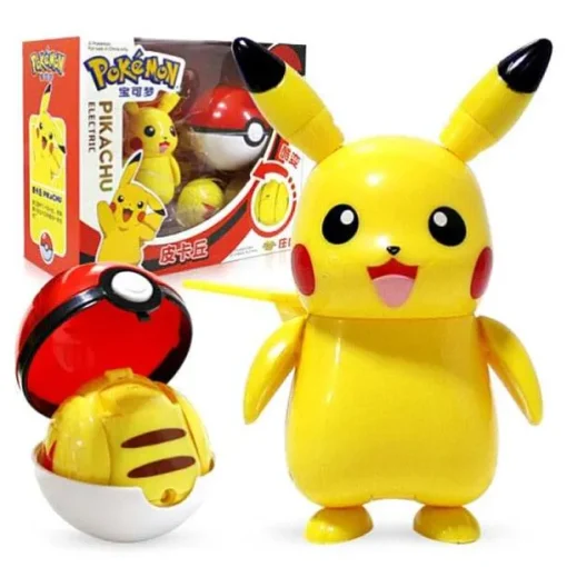 Pkm.store Pokemon Spielzeug-Pokemon Pokeball Set Mit Figur (Pikachu, Glurak, Bisaflor, Turtok, Garados)