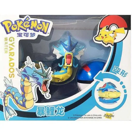 Pkm.store Pokemon Spielzeug-Pokemon Pokeball Set Mit Figur (Pikachu, Glurak, Bisaflor, Turtok, Garados)