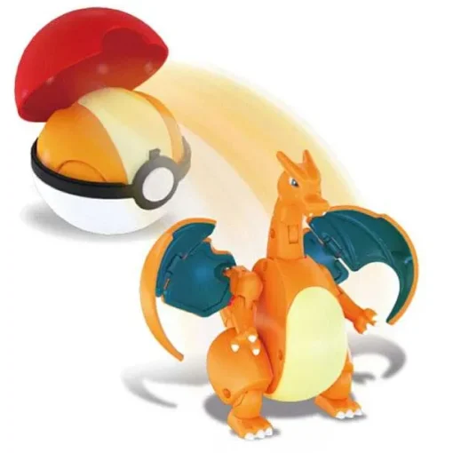 Pkm.store Pokemon Spielzeug-Pokemon Pokeball Set Mit Figur (Pikachu, Glurak, Bisaflor, Turtok, Garados)