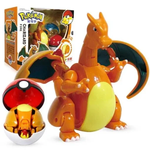 Pkm.store Pokemon Spielzeug-Pokemon Pokeball Set Mit Figur (Pikachu, Glurak, Bisaflor, Turtok, Garados)