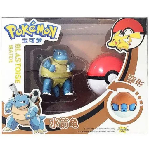 Pkm.store Pokemon Spielzeug-Pokemon Pokeball Set Mit Figur (Pikachu, Glurak, Bisaflor, Turtok, Garados)
