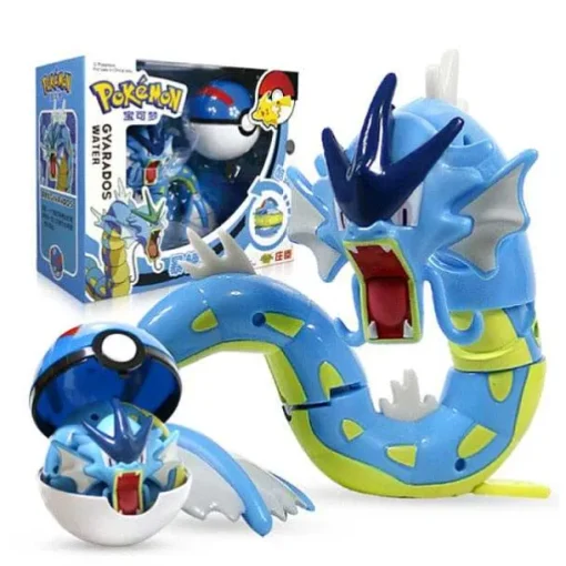 Pkm.store Pokemon Spielzeug-Pokemon Pokeball Set Mit Figur (Pikachu, Glurak, Bisaflor, Turtok, Garados)