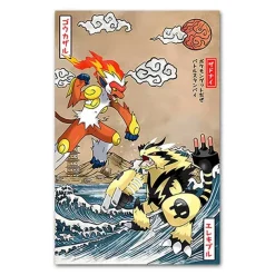 Pkm.store Sonstiges Merchandise-Pokemon Poster Kunstdruck Im Japanischen Stil - Viele Motive