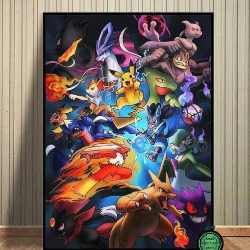 Pkm.store Sonstiges Merchandise-Pokemon Poster Kunstdrucke Ash Ketchum Pikachu Jigglypuff Etc.