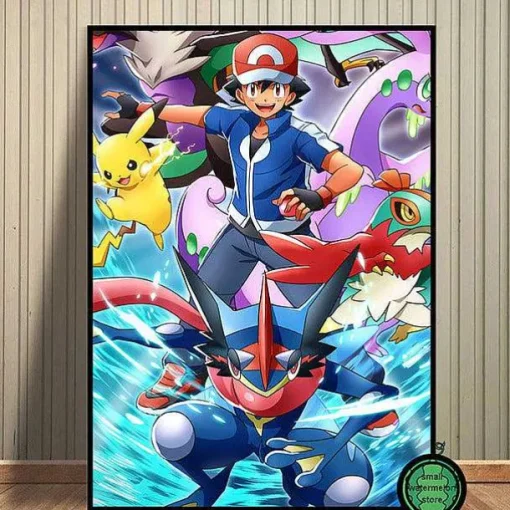 Pkm.store Sonstiges Merchandise-Pokemon Poster Kunstdrucke Ash Ketchum Pikachu Jigglypuff Etc.