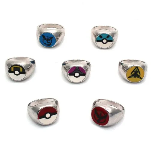 Pkm.store Pokemon Schmuck-Pokemon Ringe Mit Poke Ball, Gengar, Zapdos, Articuno, Moltres Motiv