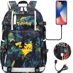 Pkm.store Rucksäcke & Taschen-Pokemon Rucksack Mit Usb - Ideal Fur Laptops
