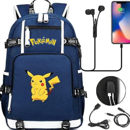 Pkm.store Sonstiges Merchandise-Pokemon Rucksack Mit Usb - Ideal Fur Laptops