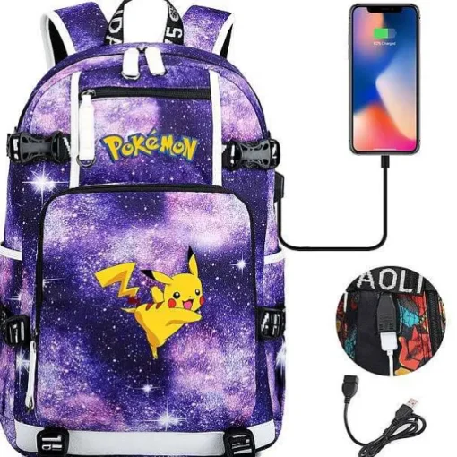 Pkm.store Sonstiges Merchandise-Pokemon Rucksack Mit Usb - Ideal Fur Laptops