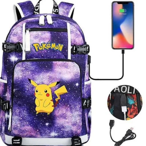 Pkm.store Sonstiges Merchandise-Pokemon Rucksack Mit Usb - Ideal Fur Laptops