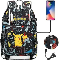 Pkm.store Sonstiges Merchandise-Pokemon Rucksack Mit Usb - Ideal Fur Laptops