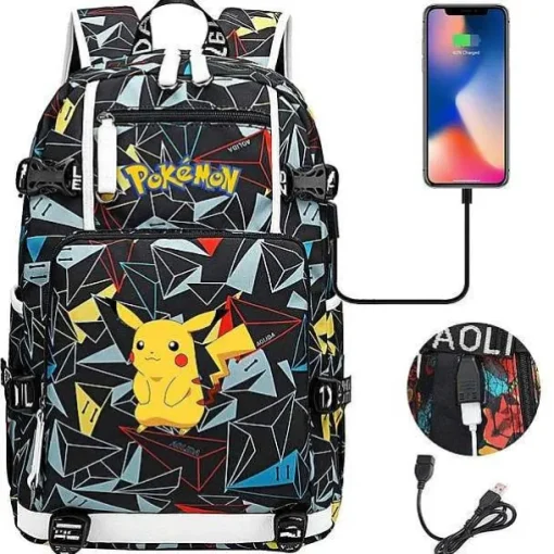 Pkm.store Sonstiges Merchandise-Pokemon Rucksack Mit Usb - Ideal Fur Laptops