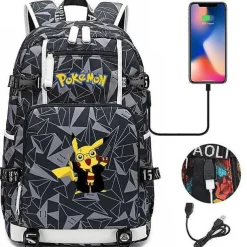 Pkm.store Sonstiges Merchandise-Pokemon Rucksack Mit Usb - Ideal Fur Laptops