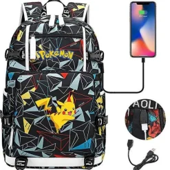 Pkm.store Sonstiges Merchandise-Pokemon Rucksack Mit Usb - Ideal Fur Laptops